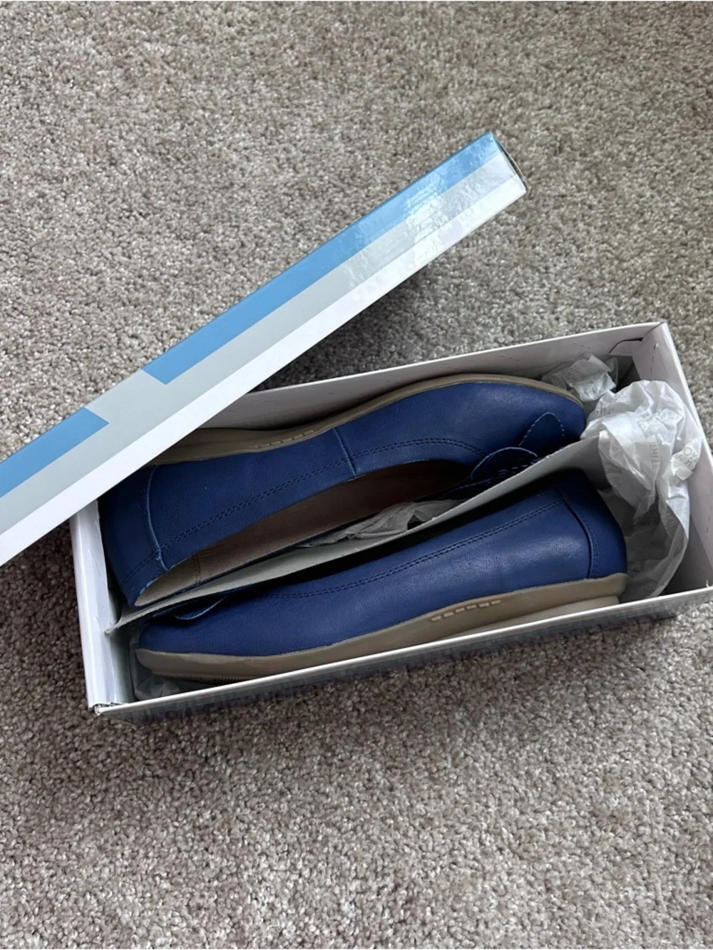 White Mountain Hudson Cobalt Blue Floral Ballet Flats Size 7 M Comfort EUC - Picture 10 of 12